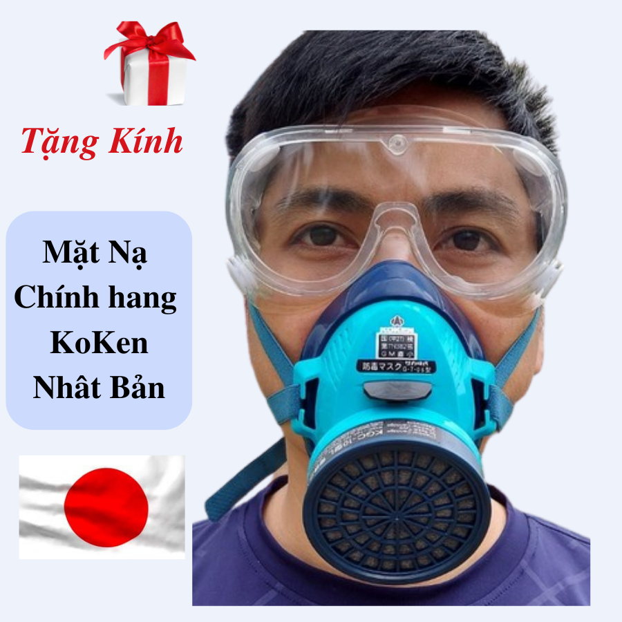 Mặt nạ phòng độc koken g7 hàng nhật bản chinh hang, chống độc hóa chất bụi mịn, viền mềm ôm sát mặt