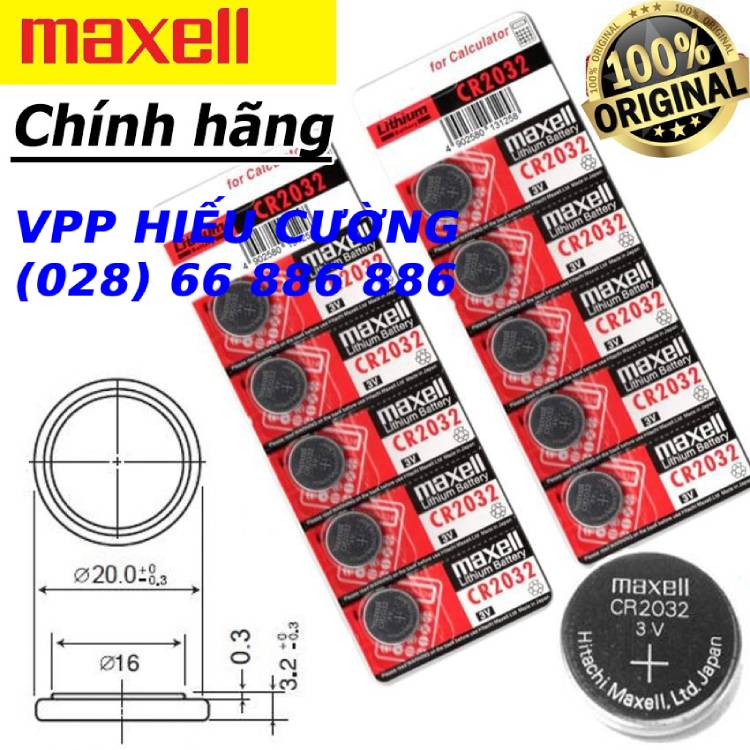 Pin nút cr 2032 , maxell . do vpp hiếu cường cung cấp