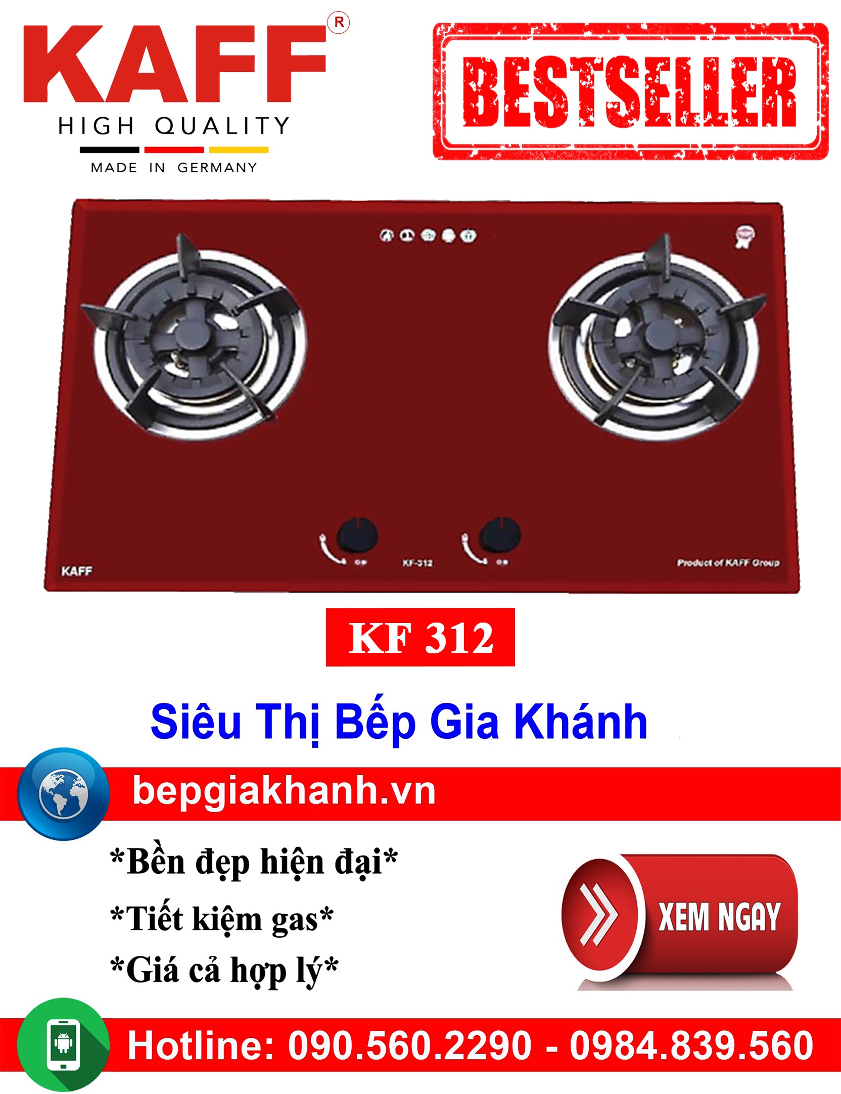 Bếp gas âm Kaff KF 312 bếp gas bếp gas đôi bếp gas đơn bếp gas âm bếp ga bếp ga đôi bếp ga đơn bếp ga âm bep ga bep gas