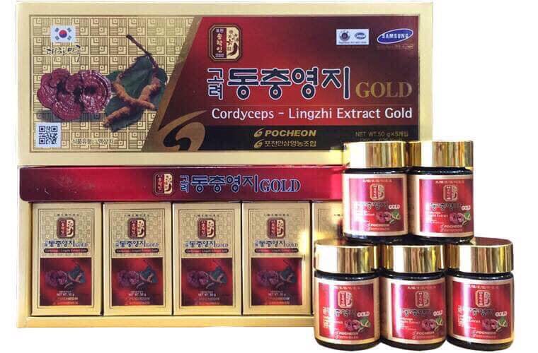 Cao Linh Chi Đông Trùng Hạ Thảo Pocheon Cordyceps Lingzhi Extract Gold Hàn Quốc