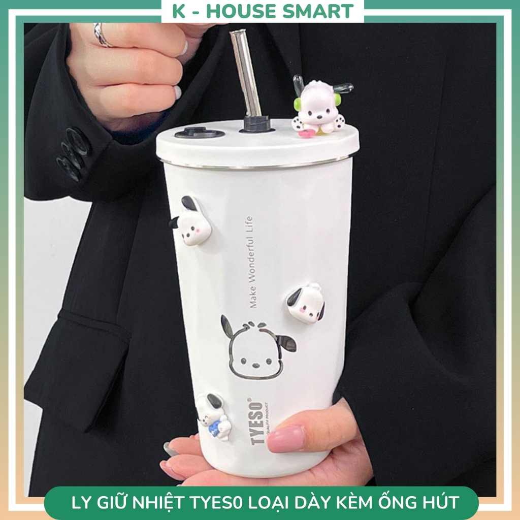 Ly giữ nhiệt Tyeso cao cấp 600ml, cốc giữ nhiệt pastel sang trọng K-housesmart