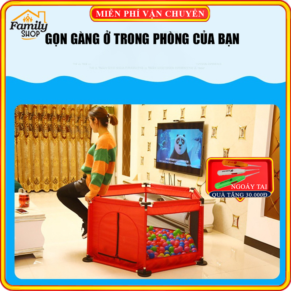 Lều bóng- Cũi bóng- Nhà bóng khung thép không rỉ( Tặng kèm bóng) thích hợp cho bé từ 6 tháng tuổi