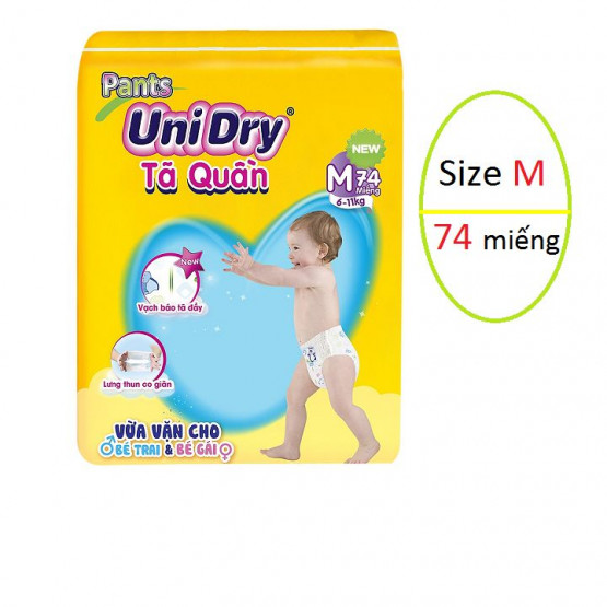 Bỉm quần unidry m74 cho bé 6-10kg
