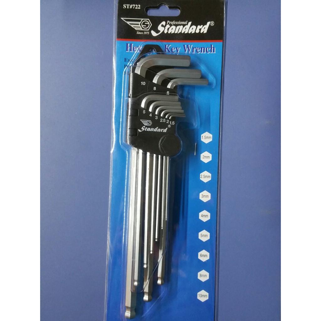 Bộ lục giác đầu bi STANDARD Hệ Mét ST722
