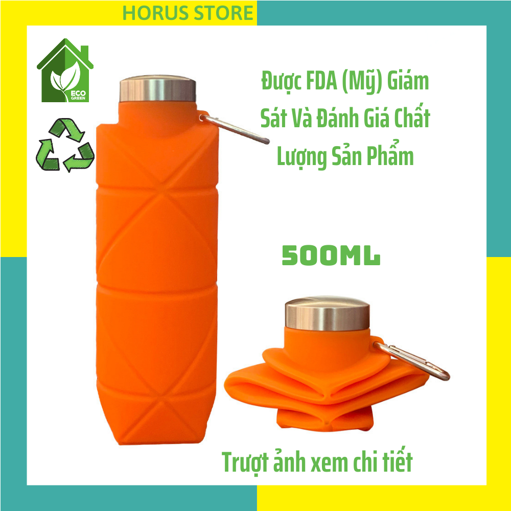 Bình Nước Gym Gấp Gọn Silicon 700ml Cao Cấp Cầm Tay Thông Minh Dễ Mang Đi Du Lịch Dã Ngoại