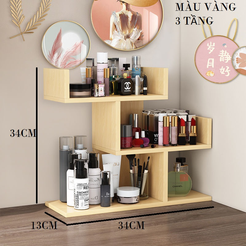 Kệ mỹ phẩm nước hoa kệ để bàn đa năng trang trí decor sắp xếp không gian gỗ MDF chắc chắn bền đẹp dễ dàng lắp ráp MS09