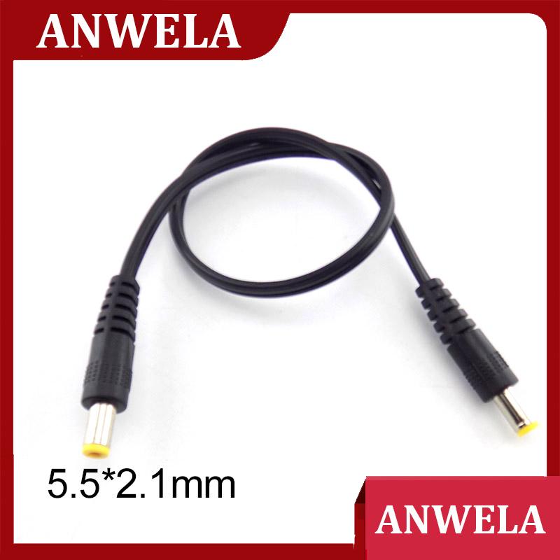 Anwela dc male to male av audio power plug 5.5mm x 2.1mm male to male adapter connector cable extension supply cords
