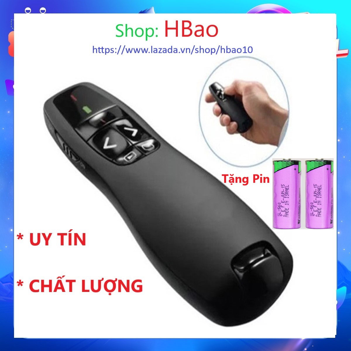 Bút Trình Chiếu Lazer Không Dây - R400 2.4GHz Dùng Khi Thuyết Trình Power Point