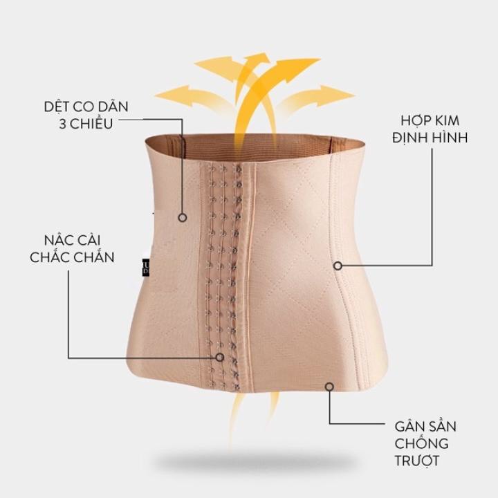 Đai Nịt Bụng Định Hình Hai Lớp 3 Nấc Cài - Định Hình Vòng Bụng Giúp Tạo Vòng Eo Thon Gọn