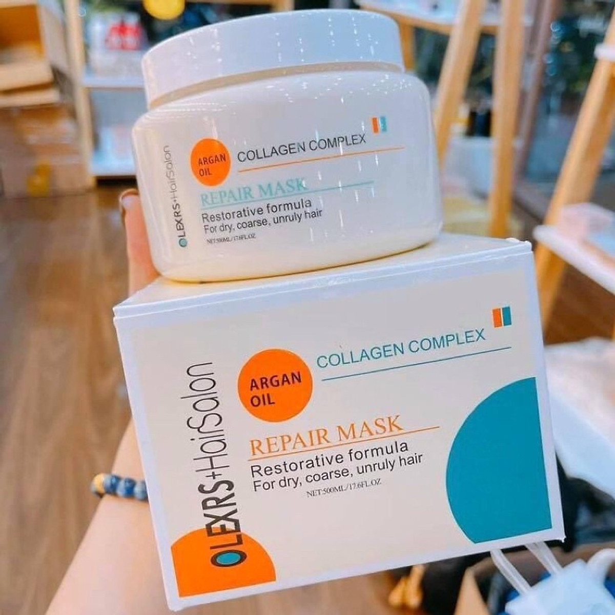 Kem hấp ủ tóc phục hồi olexrs argan oil collagen complex - mp0171