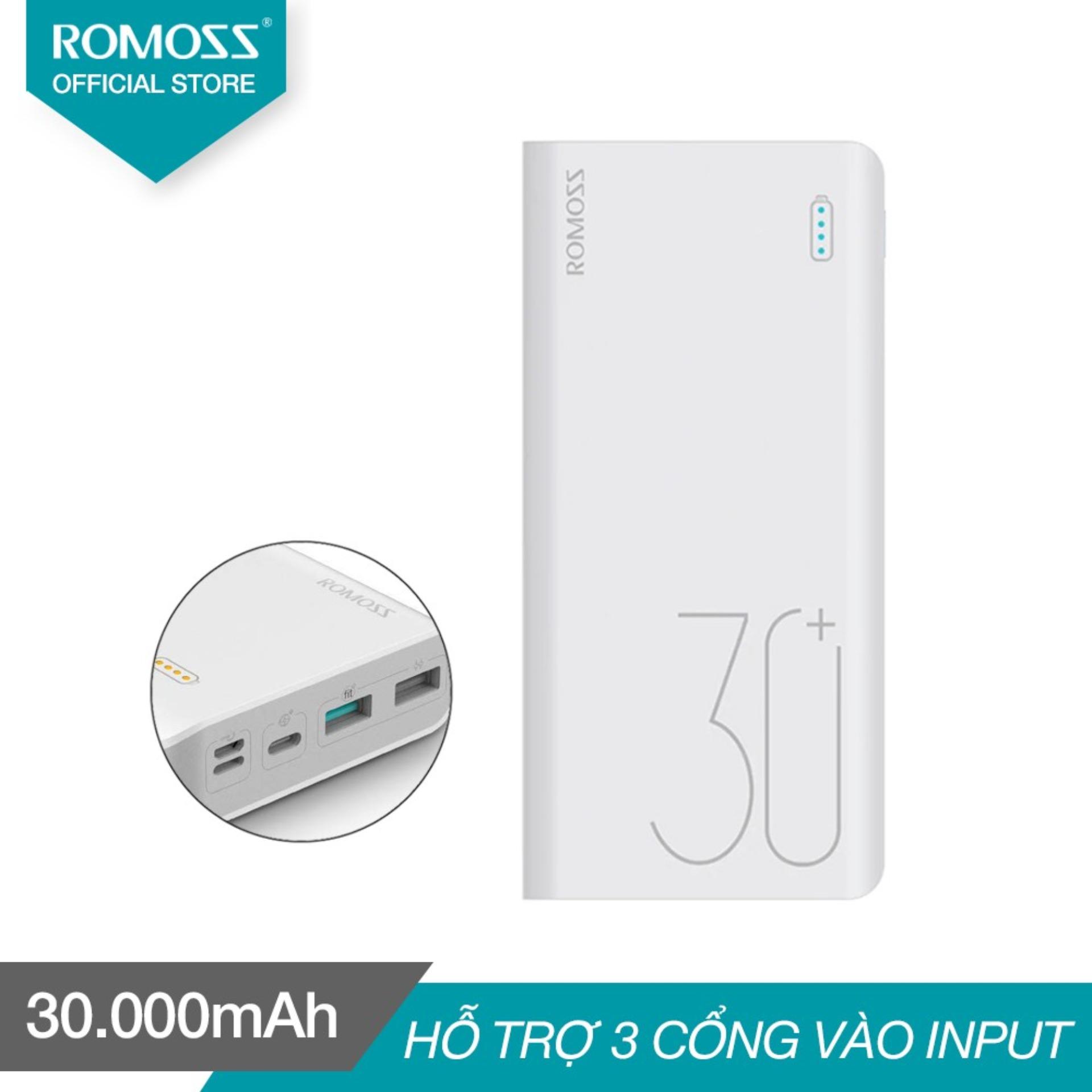 Pin sạc dự phòng 30.000mAh Romoss Sense 8 Plus hỗ trợ sạc nhanh 2 chiều - Hãng phân phối chính thức