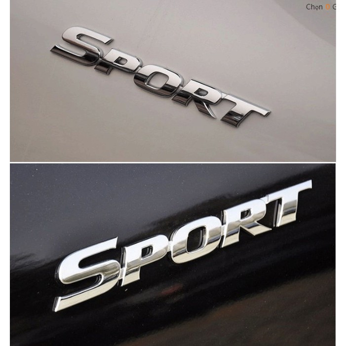 Tem Chữ SPORT 3D Cao Cấp Dán Trang Trí Ô Tô