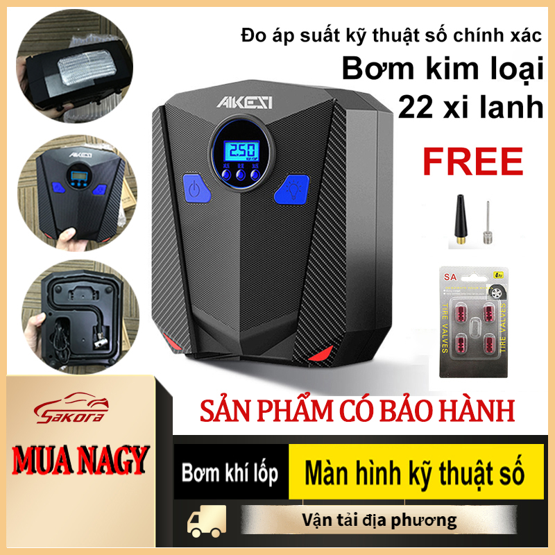 [HCM][Có bảo hành] [Quà tặng miễn phí: miệng bơm hơi + nắp lốp] AIKESI Máy bơm lốp ô tô điện tử máy bơm lốp xe ô tômáy bơm lốp ô tô đa năngmáy bơm lốp xe ô tô minicảm biến áp suất lốp steelma