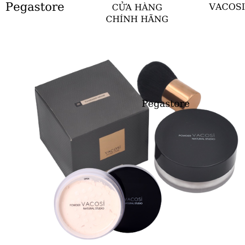 Phấn phủ siêu mịn kiềm dầu vacosi studio loose powder - pegastore