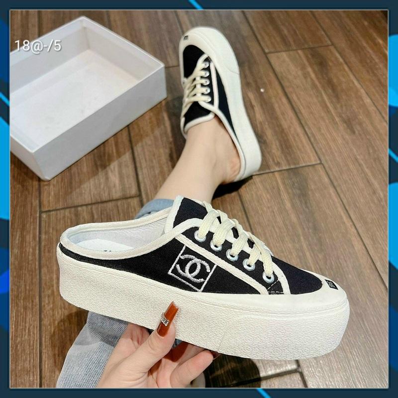 Giày sục đạp gót thể thao độn đế 4cm chữ x siêu hot 2022