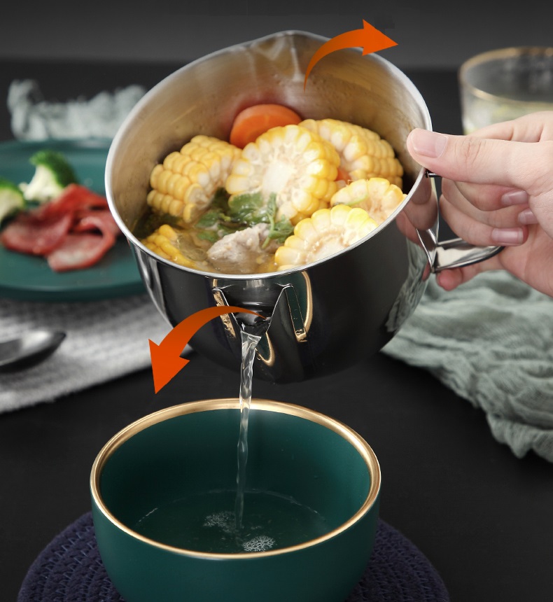 Ca Rót Súp Inox 304 Có Nắp Kính Không Kèm Đồ Lọc - 14x14.5cm 402g 1000ml