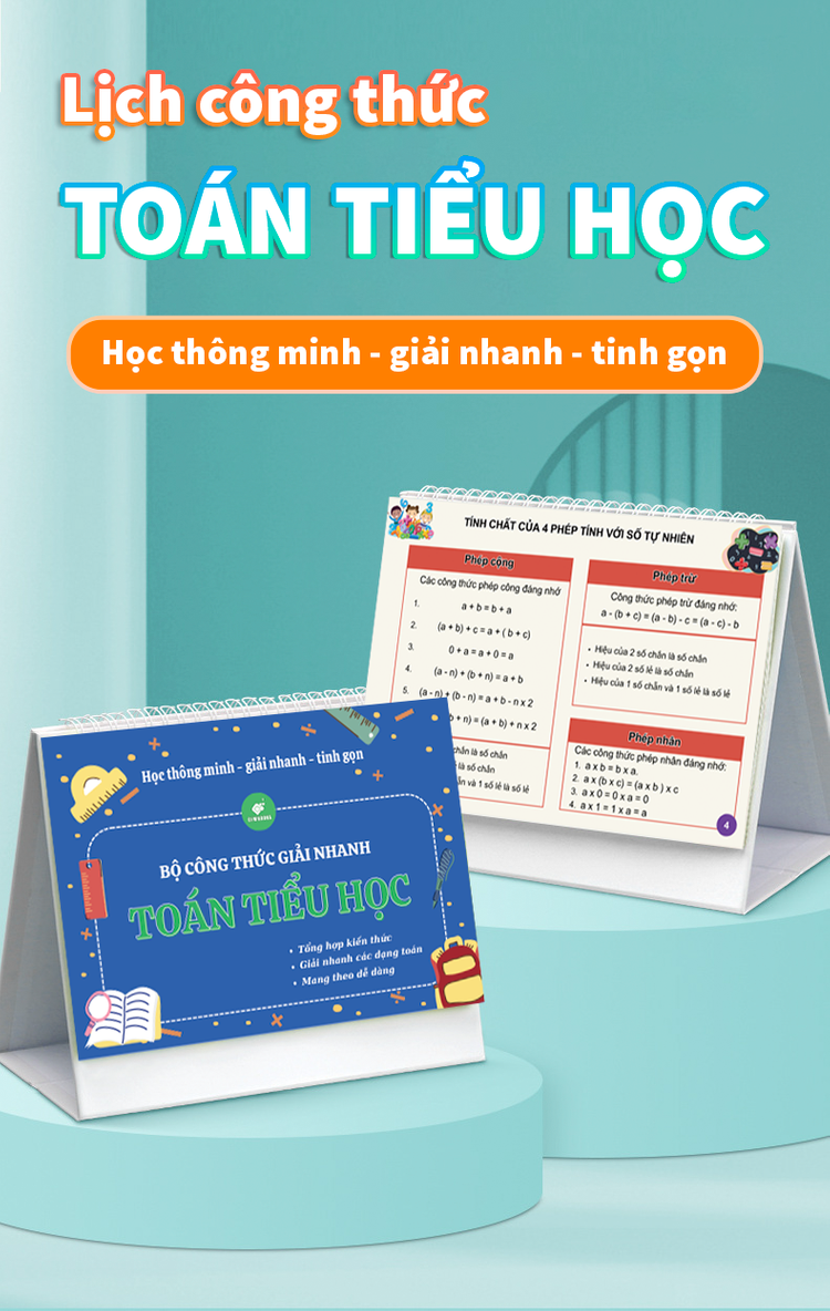 Bộ Công Thức Toán Tiểu Học - Hàng chính hãng
