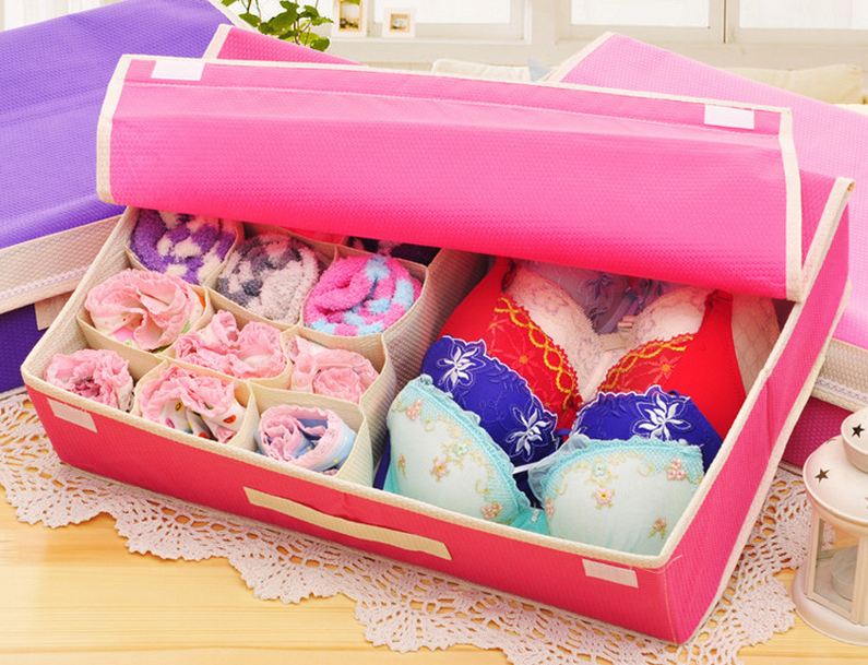 Hộp đựng đồ lót 16 ngăn có nắp đậy tiện dụng
