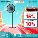 Quạt Đứng 8 Cánh Chính Hãng Sunhouse SHD7346; 8 Cánh Bền Bỉ; Hẹn Giờ Lên Tới 9 Tiếng; 3 Chế Độ Gió Thông Minh