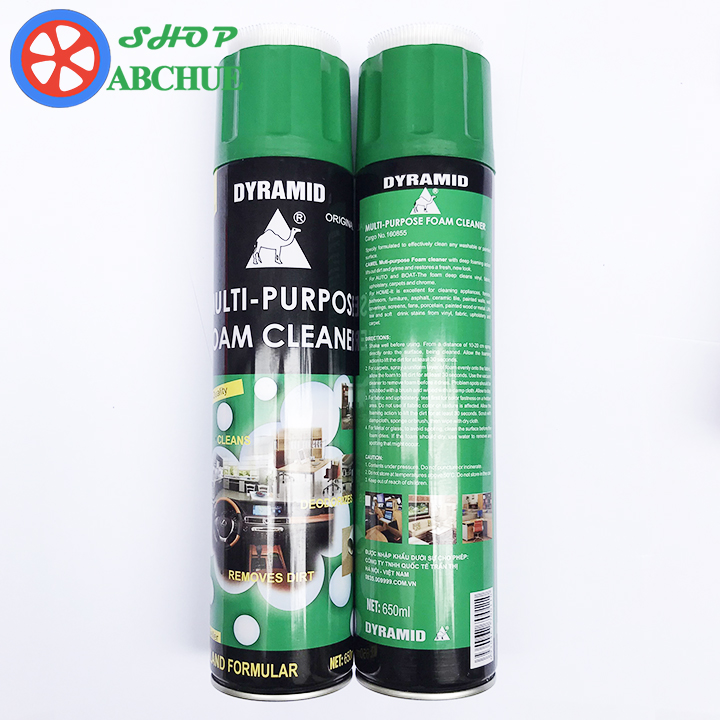 Combo 2 Chai Xịt Bọt Đa Năng Vệ Sinh Ghế Da Nỉ Nội Thất Ô Tô Foam Cleaner Màu Xanh