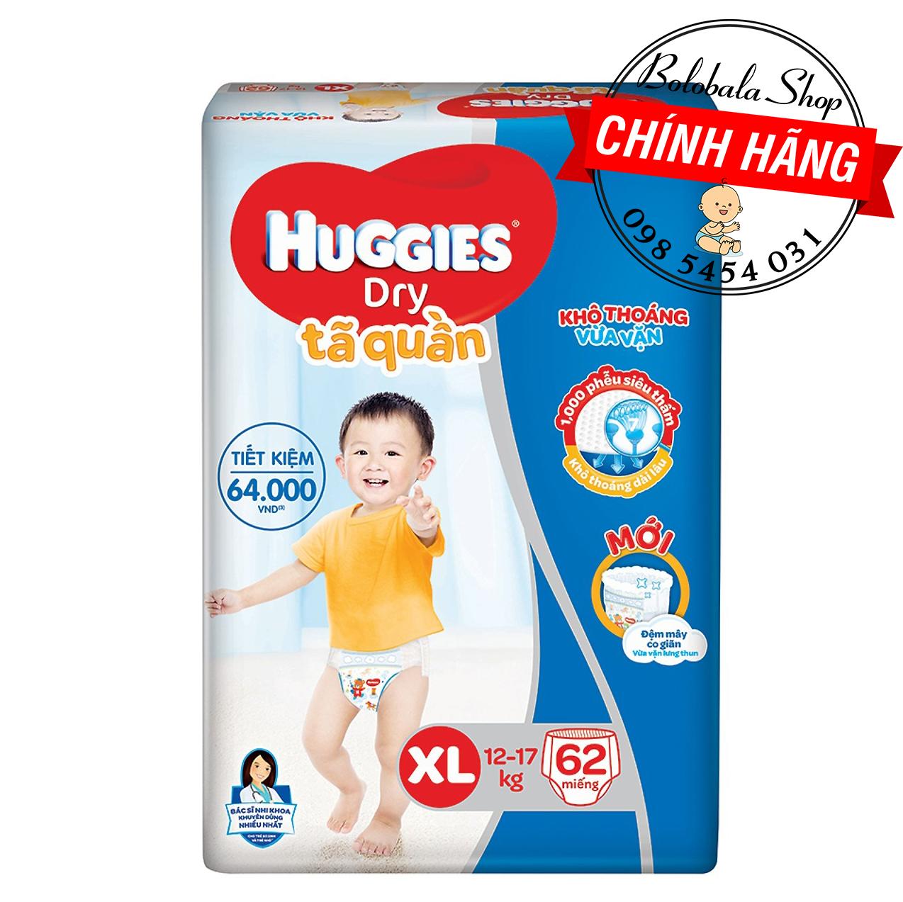 Tã quần huggies mẫu mới m76,l68,xl62,xxl56