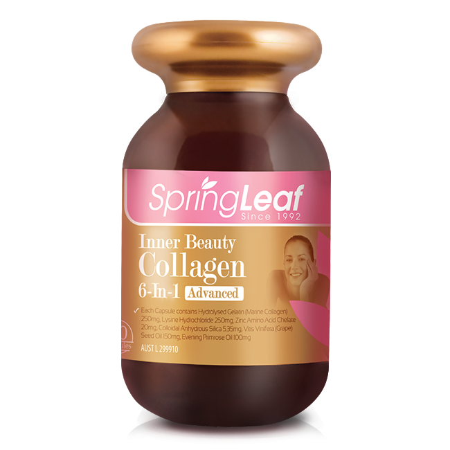 Viên uống collagen springleaf - inner beauty collagen 6 trong 1 advanced 180 viên