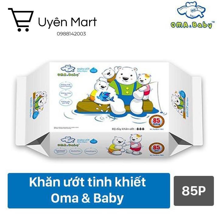 Khăn ướt kháng khuẩn dành cho bé Oma Baby 85 tờ
