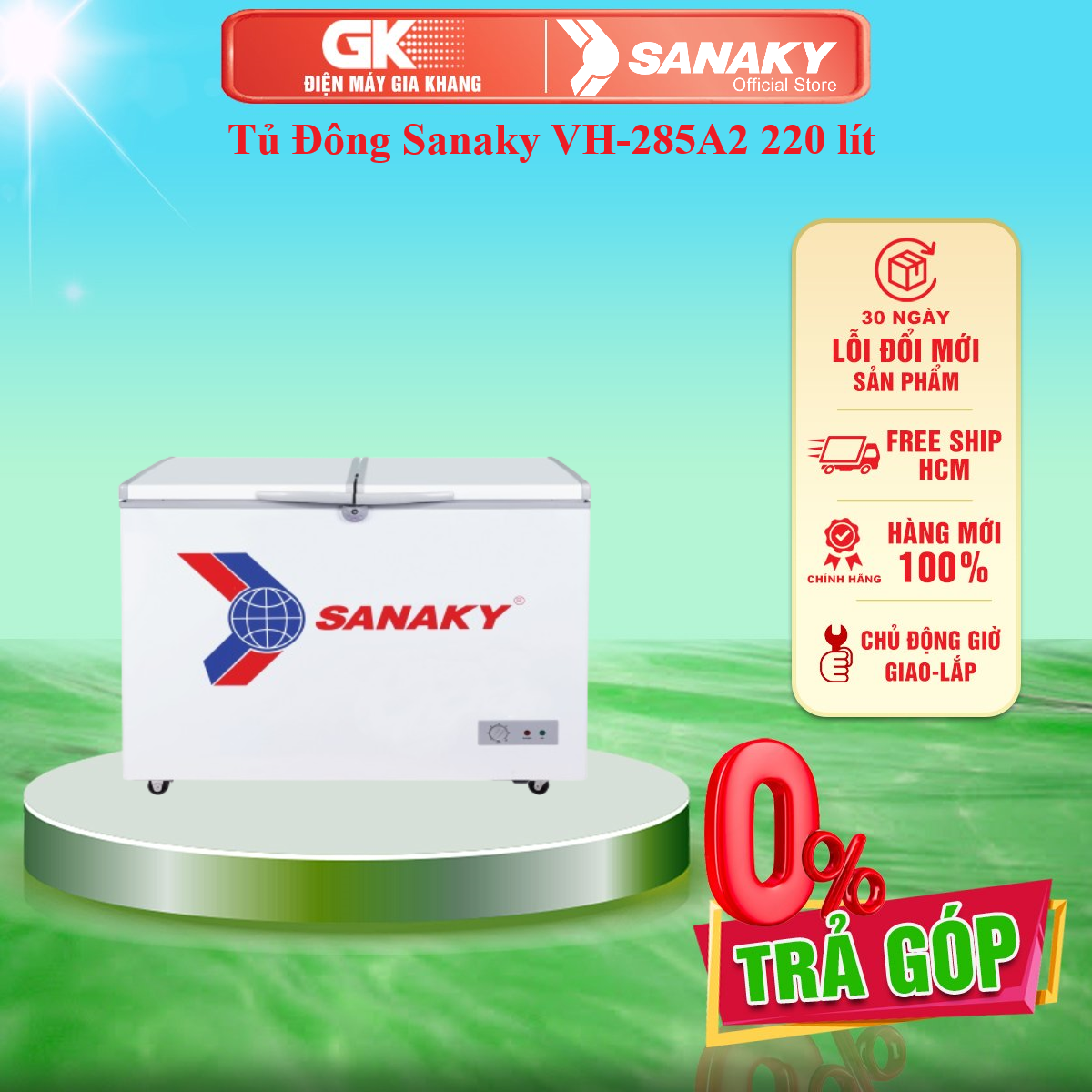 Tủ Đông Sanaky VH-285A2 220 lít - Bảo hành 2 năm - GIAO TOÀN QUỐC