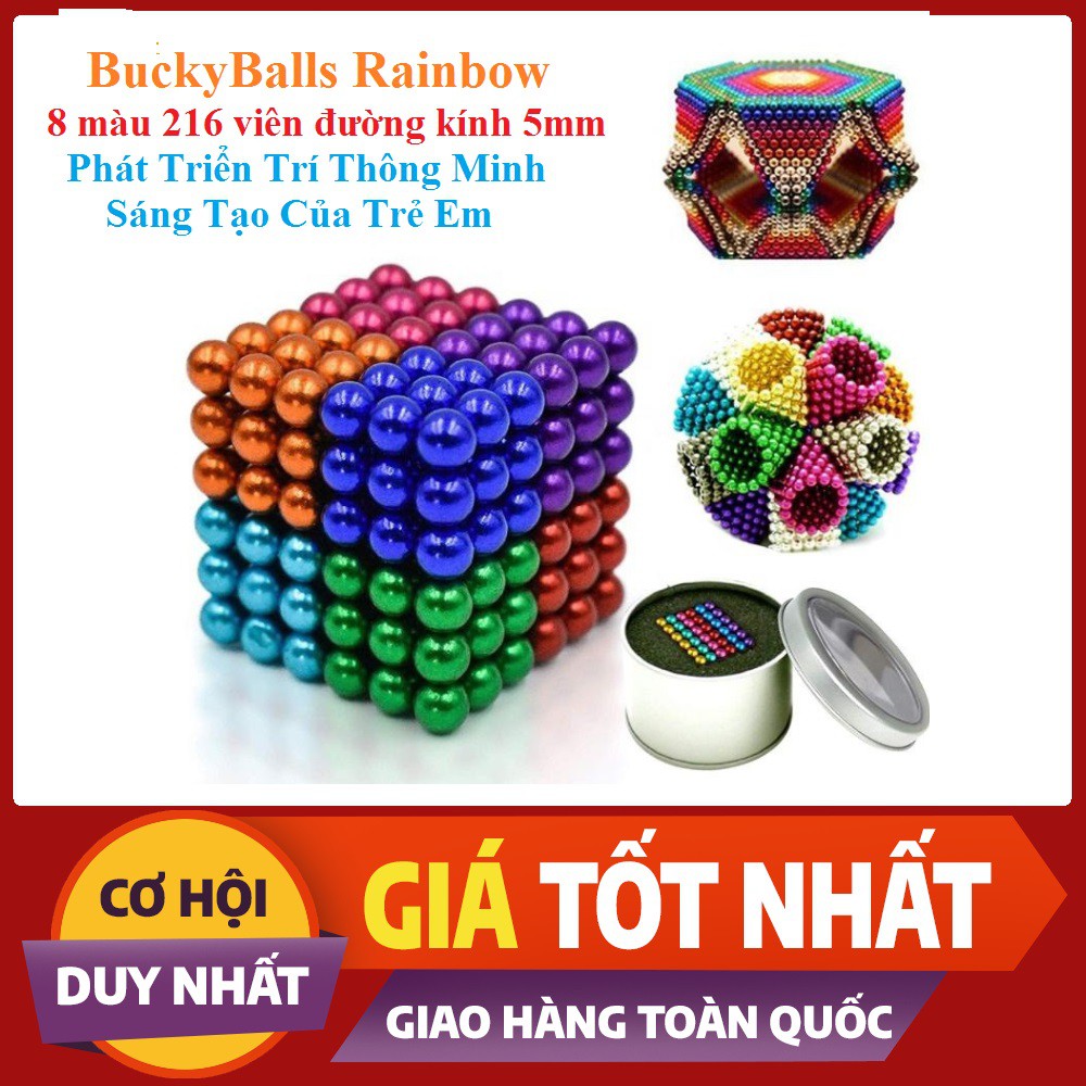 Bi nam châm tròn – bộ đồ chơi phát triển trí tuệ cho trẻ, bi nam châm tròn bucky ball 5mm 8 màu giúp tăng khả năng tư duy và sáng tạo, kích thích hai bán cầu não phát triển, chống gỉ sét, lực hút mạnh, thỏa sức sáng tạo mô hình cho trẻ
