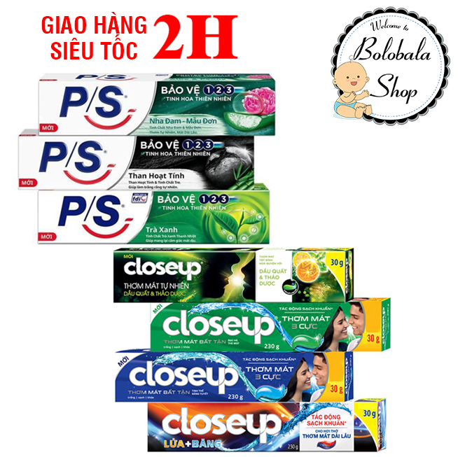 Kem đánh răng nhí hộp 30g các loại P/S, Closeup