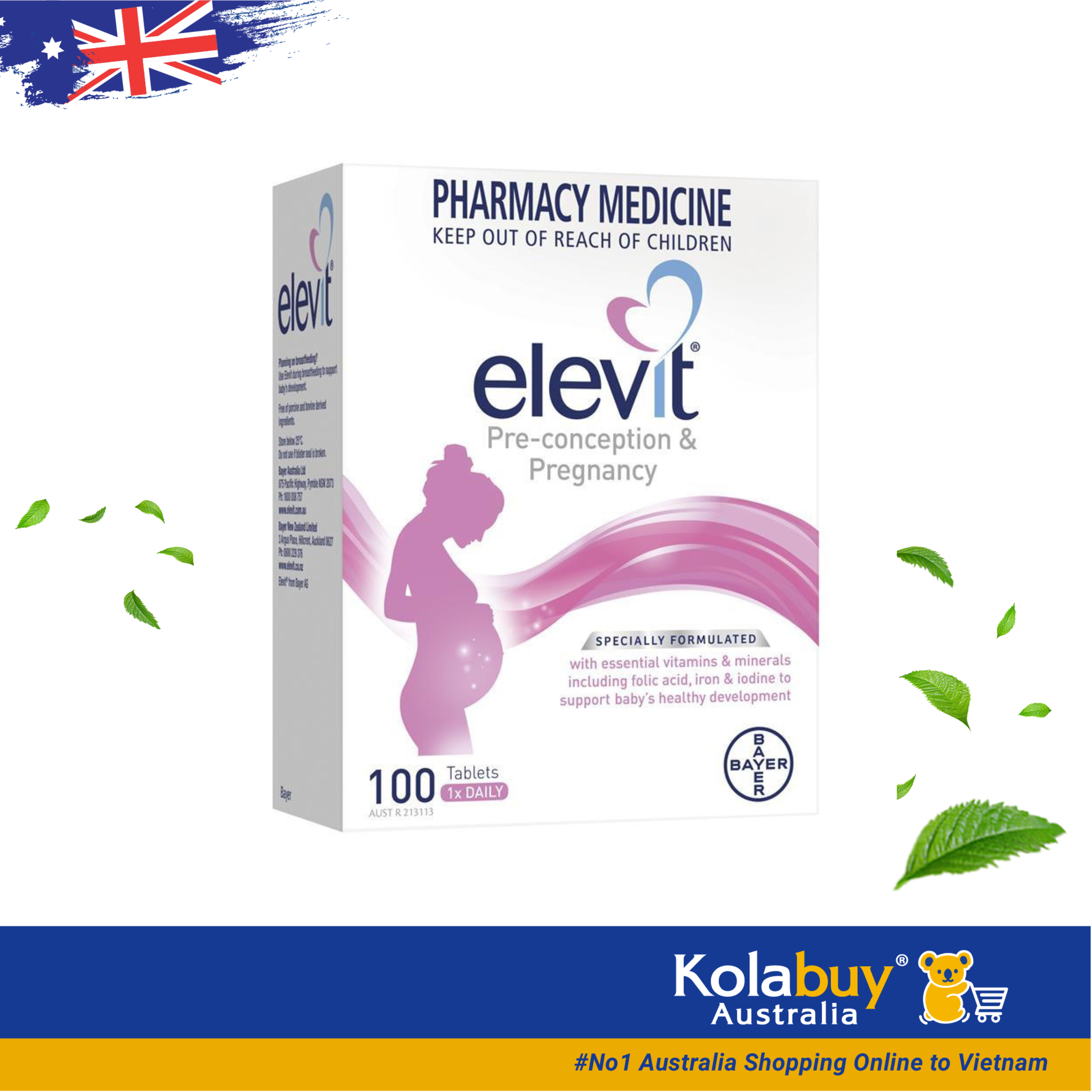Viên uống cho bà bầu của Úc Elevit Pregnancy Multivitamin 100 viên