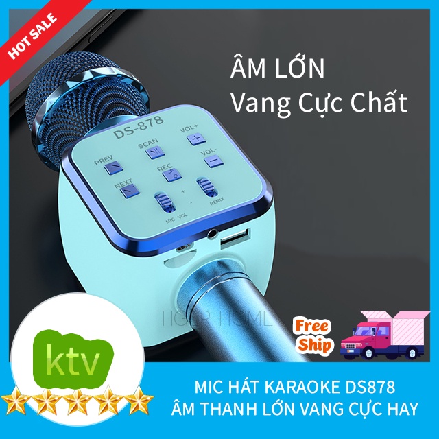 Mic karaoke ds 868 - 858 - 878 kết đa chức năng kết nối tv, mtb,đt,kiêm loa bluetooth- kết nối ra loa thùng 2022