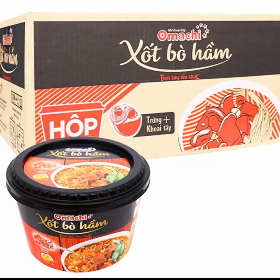 Mì omachi sốt bò hầm tô 92gam(18tô)