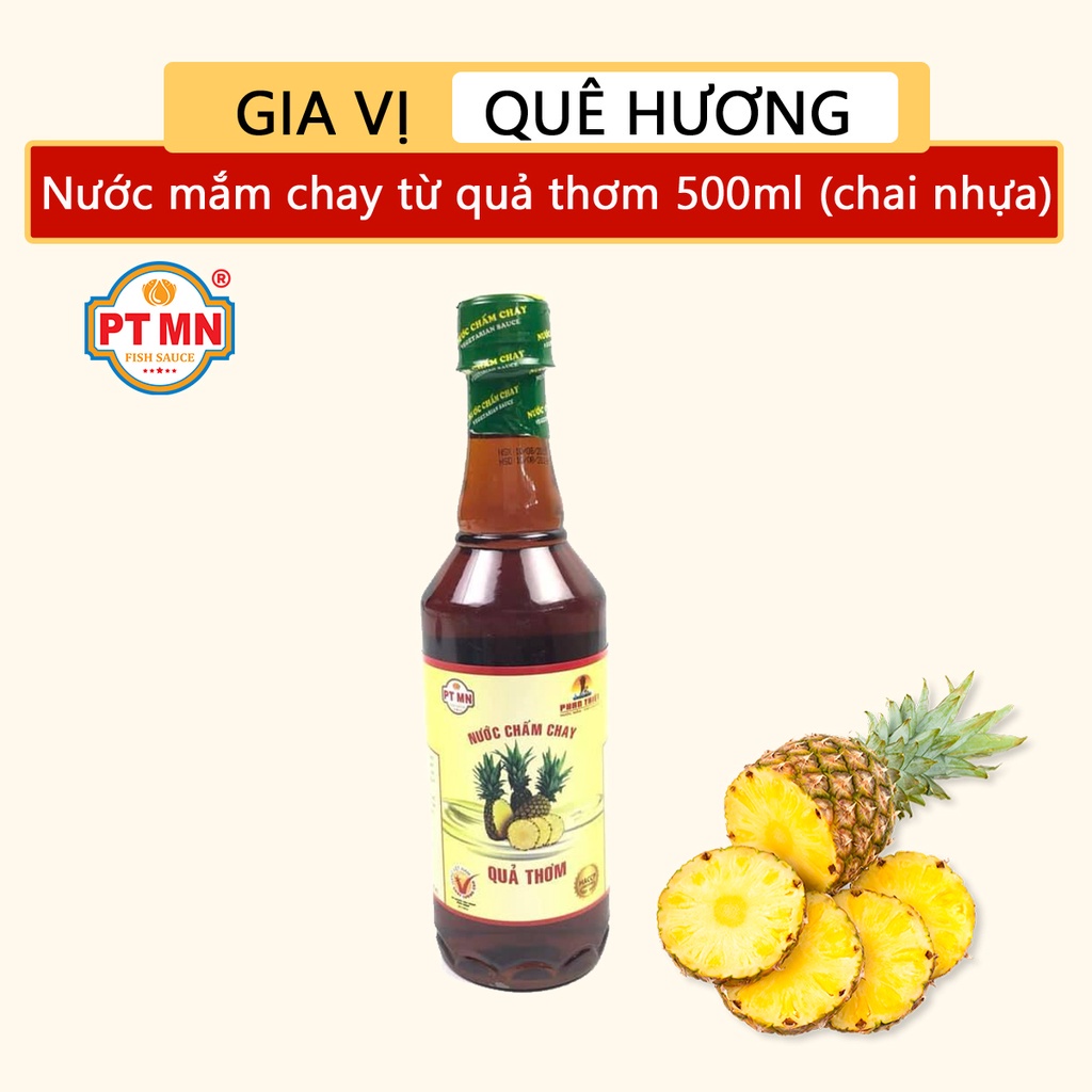 Nước mắm chay Phan Thiết Mũi Né từ trái thơm 500ml GIA VỊ QUÊ HƯƠNG (chai nhựa)