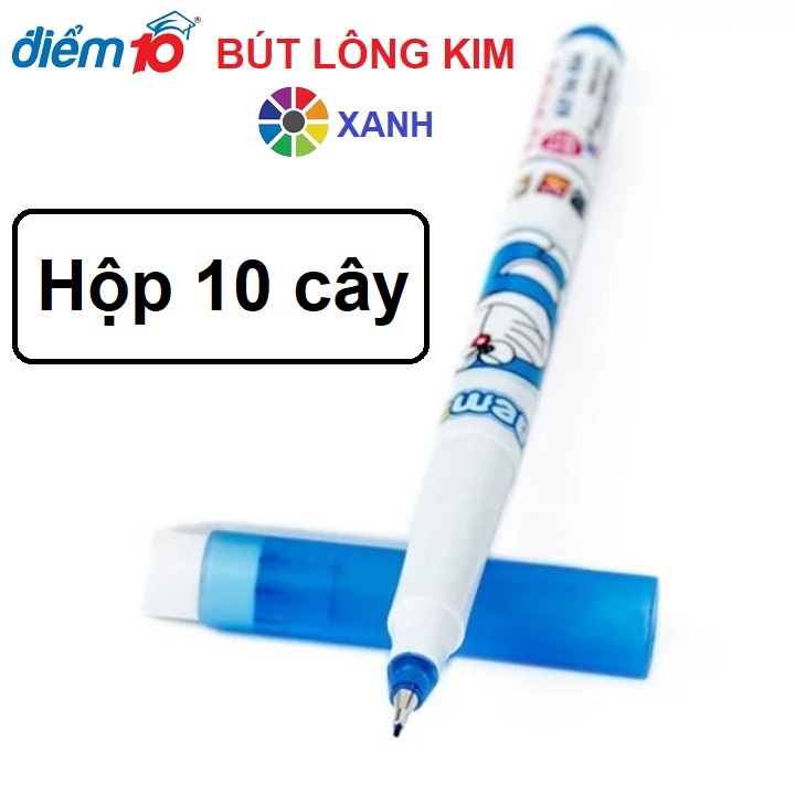 HỘP 10 cây bút lông kim Doraemon TP-FL04/DO Điểm 10 - Thiên Long