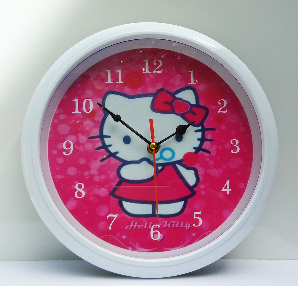 Đồng hồ treo tường mèo kitty 1 đáng yêu cho trẻ em kích thước 28x28cm