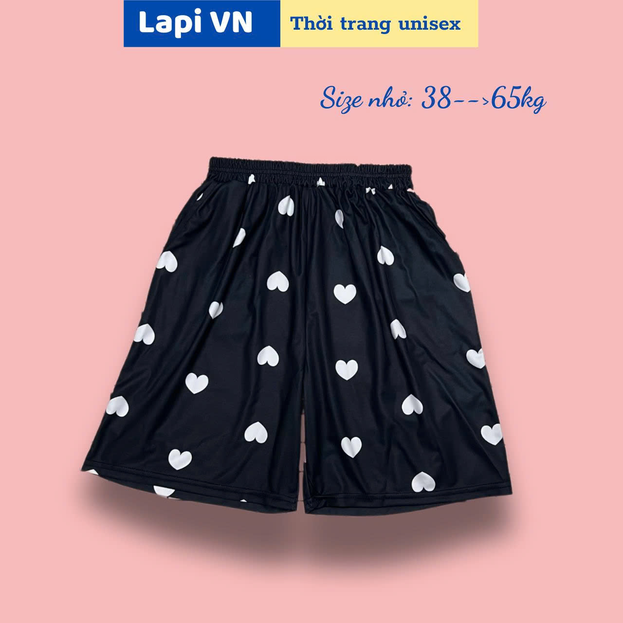 [CÓ SIZE 38-65KG] Nhiều mẫu quần đen  -Quần Short Mặc Nhà Unisex In Hoạt hình   -Lapi VN ,FREESIZE Nam Nữ Đều Mặc Được, Thun Thể Thao Thoáng Mát