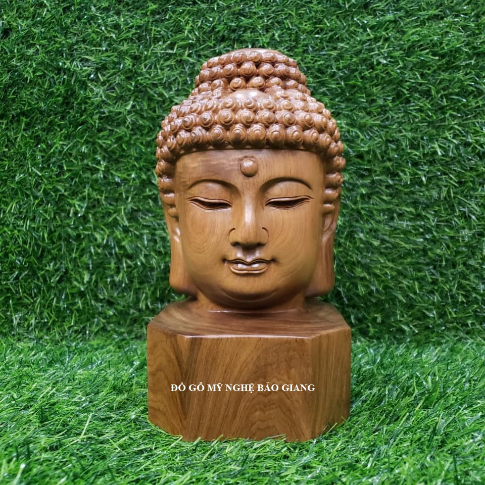 Tượng phật Thích ca gỗ bách xanh cao 20 cm - Diện Phật