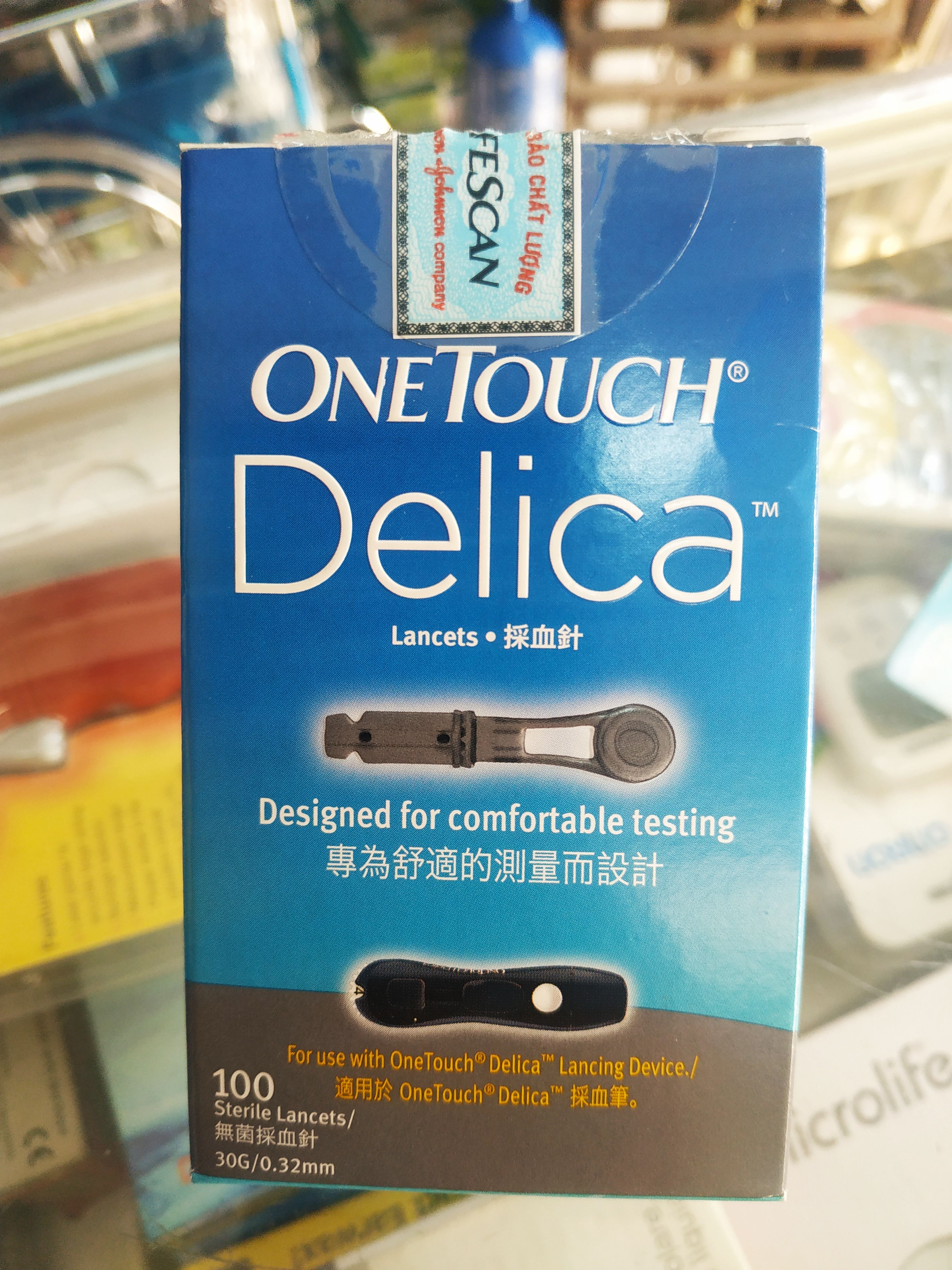Hộp 100 kim lấy máu máy thử đường huyết onetouch ultra plus flex