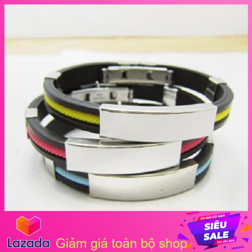 Vòng đeo tay Titan mặt trơn (Đỏ, Đen), Vòng tay phong cách Hàn Quốc siêu dễ thương, Vòng đeo tay nam titan cá tính, GIÁ HỦY DIỆT, Chuỗi Vòng Tay