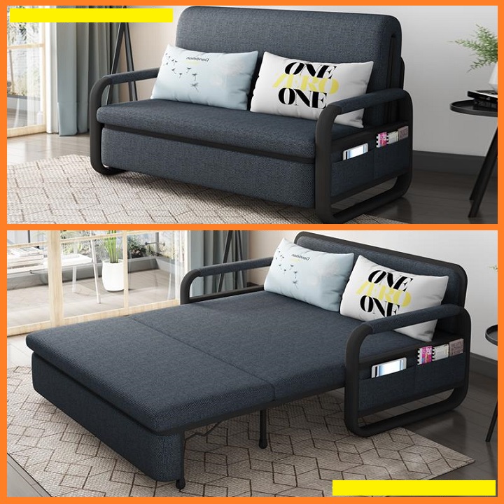 Giường Sofa Nệm Bọt Biển Tự Nhiên Kiêm Ghế Sofa 1m90 x 1m31, Giường Ngủ Đa Năng Gấp Gọn, Giường Nằm Đa Năng Kiêm Ghế Sofa, Giường Sofa Gấp Gọn Khung Thép Cường Lực