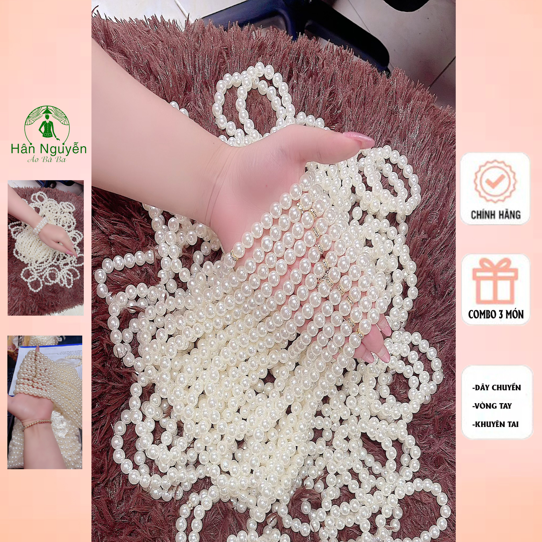 Phụ Kiện : Vòng Tay Ngọc Trai , Dây Chuyền Ngọc Trai - Hân Nguyễn Áo Bà Ba