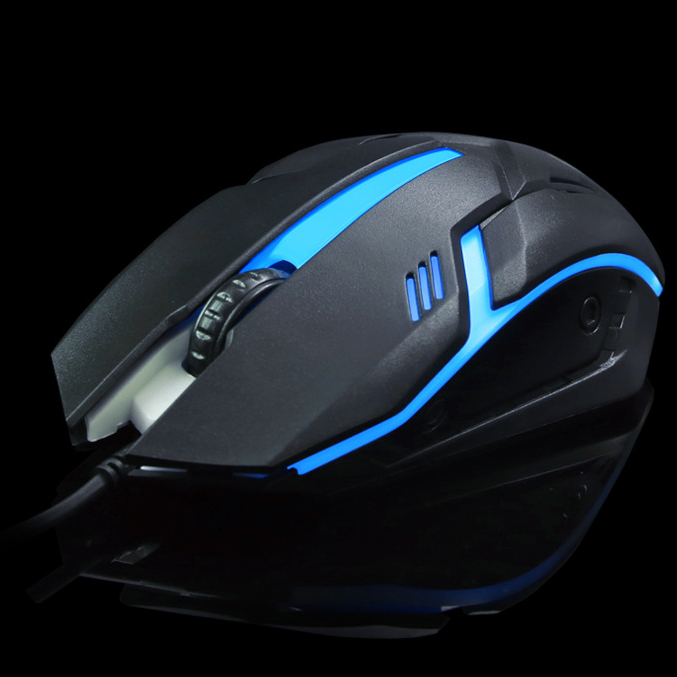 Chuột gaming máy tính có dây game thủ 1600DPI chế độ LED 7 màu kết nối USB đơn giản - K1330