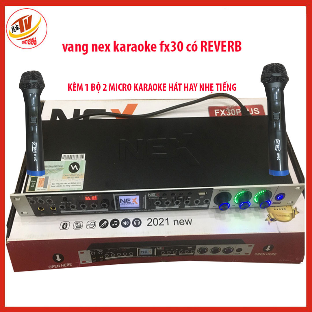 [kèm micro đôi] Vang cơ  karaoke chuyên nghiệp NEX FX30 Plus Vang cơ Karaoke vang cơ Nex FX30 plus có remote điều khiển- New 2021 VANG CƠ NEX FX30 PLUS CÓ REVER CAO CẤP – VANG KARAOKE