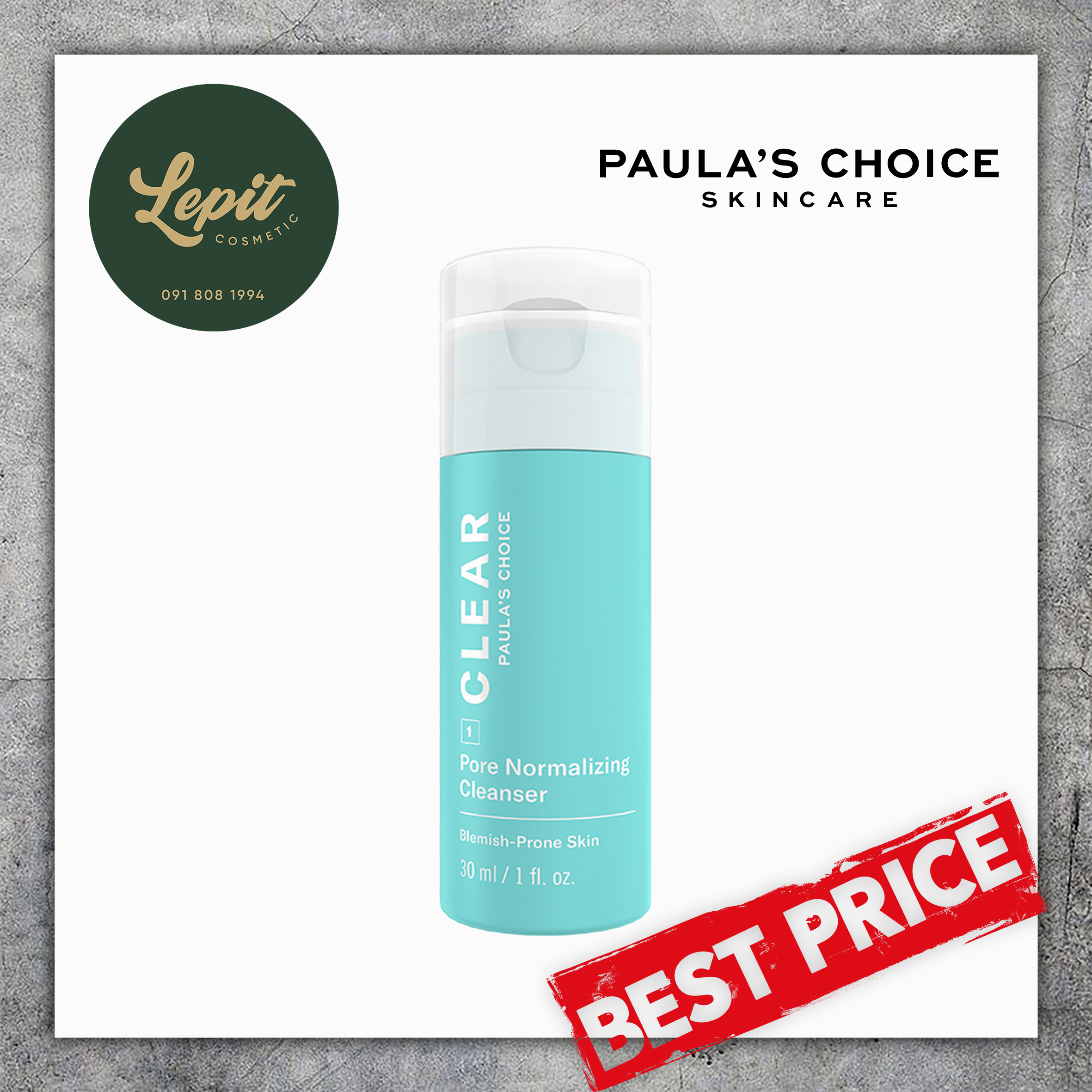 [Lepit Cosmetic] Sữa Rửa Mặt Dạng Gel Ngừa Mụn Paula ’s Choice Clear Pore Normalizing Cleanser 177 ml