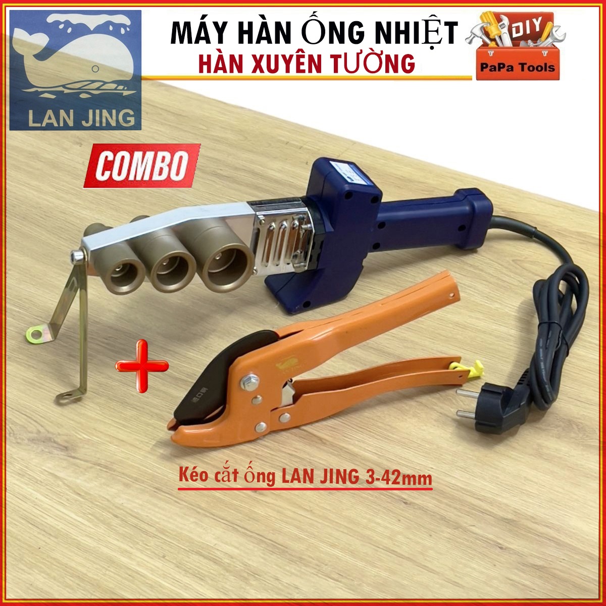 Bộ Máy hàn nhiệt ống nước PPR đầu hàn 20-32mm, Công suất Thực 800W đáp ứng nhu cầu chuyên dụng