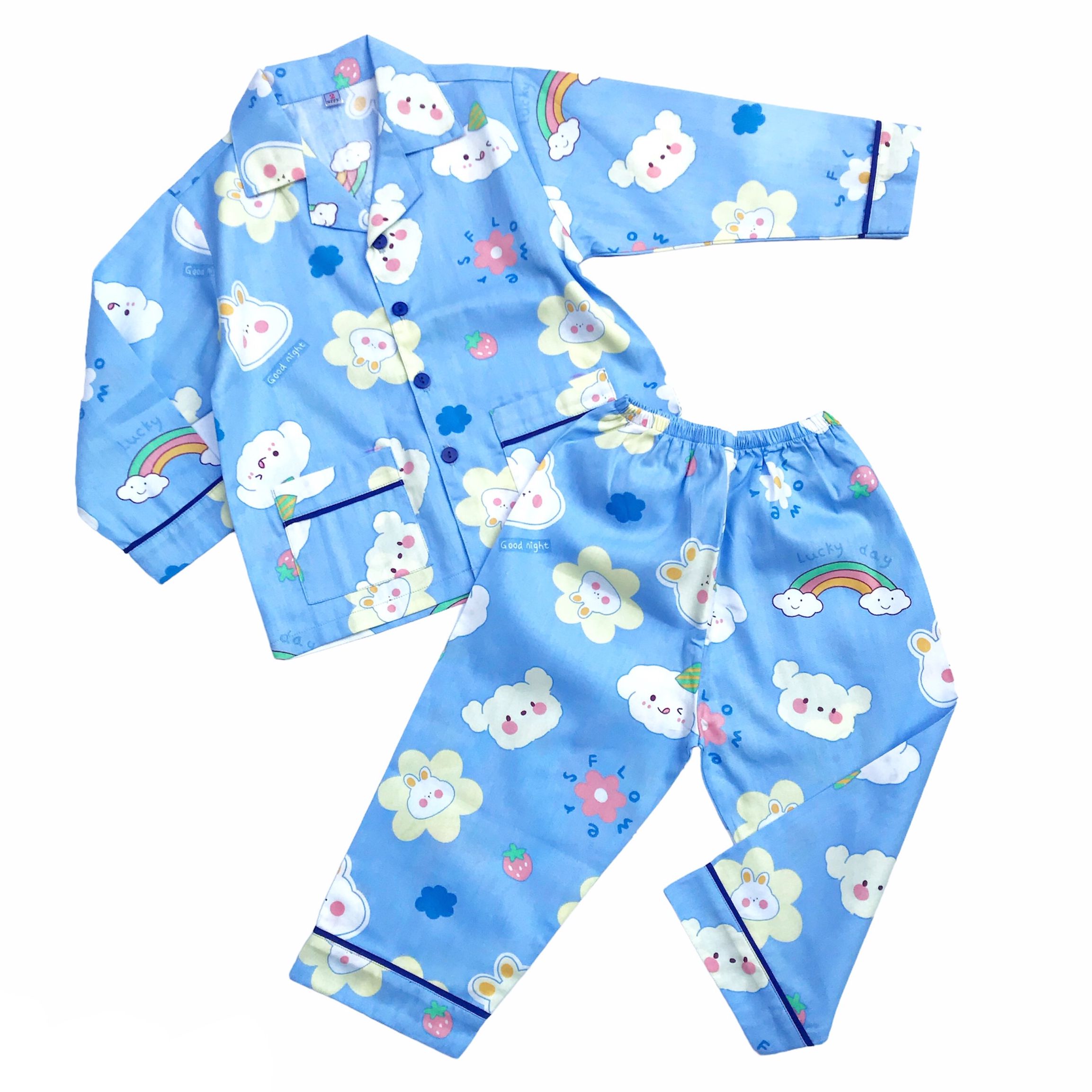 Pijama dài Đồ bộ ngủ cho bé trai bé gái vải Thô cotton mịn đẹp hút mồ hôi size cho bé 1-9 tuổi 10-40kg nhiều mẫu hình thú đáng yêu