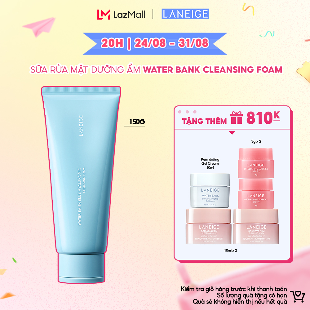 Sữa Rửa Mặt Dưỡng Ẩm Laneige Water Bank Blue HA Cleansing Foam 150g