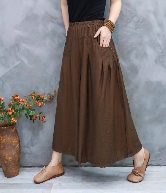Quần đũi nữ ống rộng, chất liệu đũi Nhật Cao Cấp 5 màu trang nhã Y5