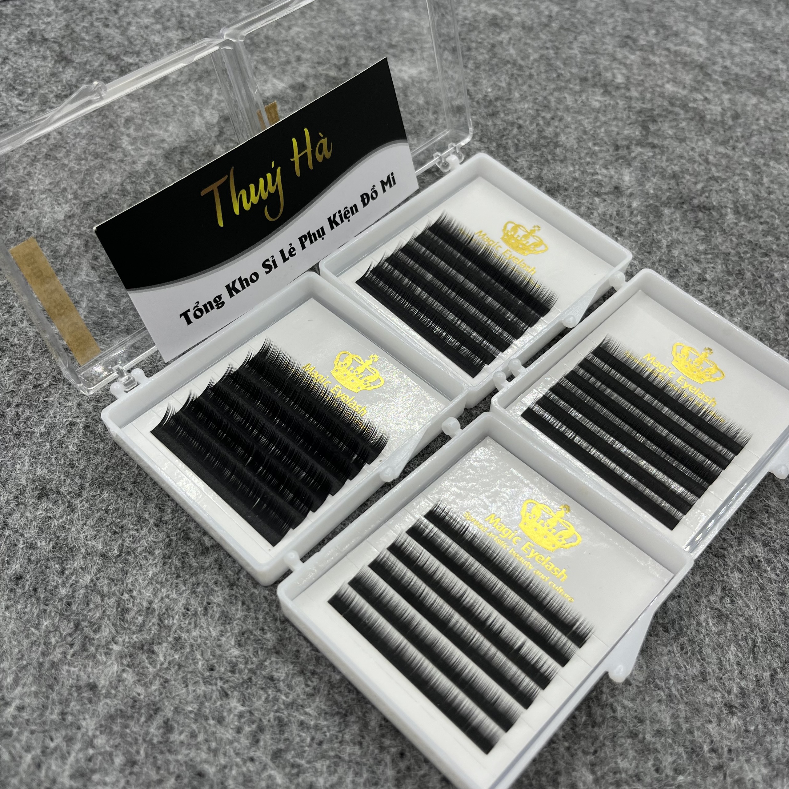 Mi dưới lông chồn cao cấp - size 6-7-8-9mm -siêu tự nhiên,đen mềm-6 line/khay-dụng cụ nối mi thúy hà
